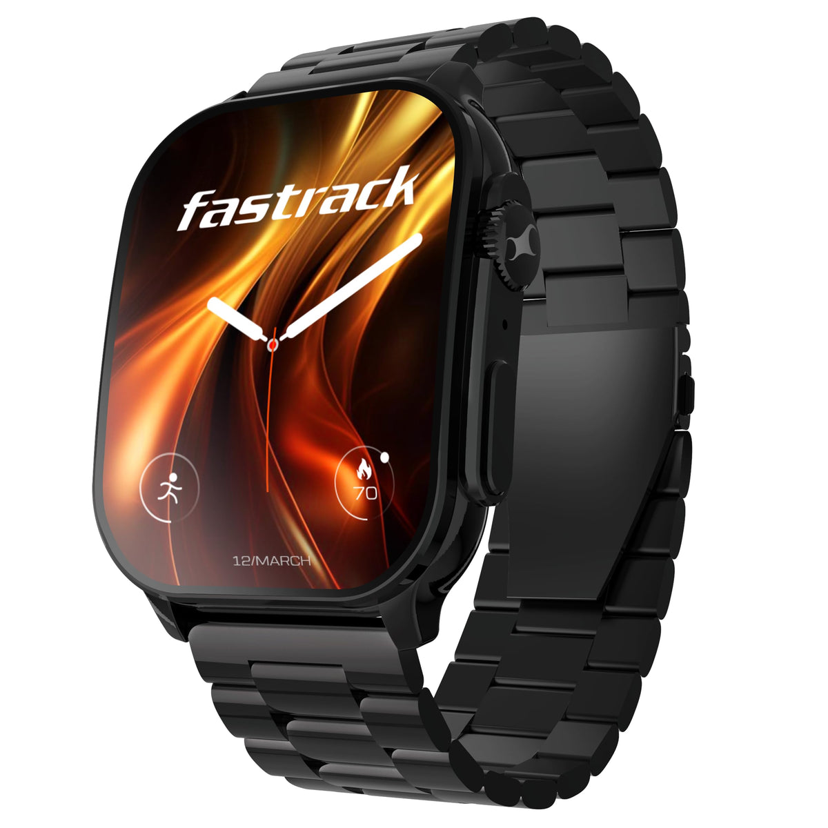 Fastrack Astor FR2 Pro 1.43" AMOLED Stainless Steel Smart Watch with SpO2, Heart Rate, BT Calling, Adaptive AOD, Functional Crown, AI Voice Assistant – Smartwatch for Stylish Professionals (Silver)