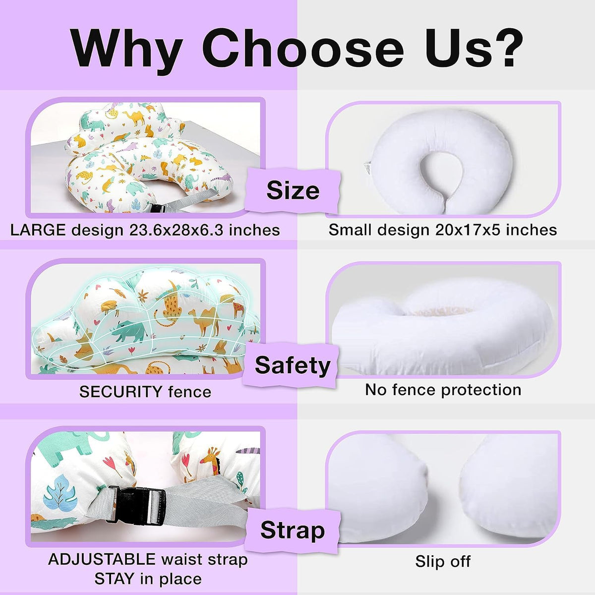 Proliva Feeding Pillow for New Born Baby with Detachable Cover Breast Feeding & Maternity Nursing Pillow for Breastfeeding Support for Baby Feeding Pillow for Mom (Off White-Camel-B2)