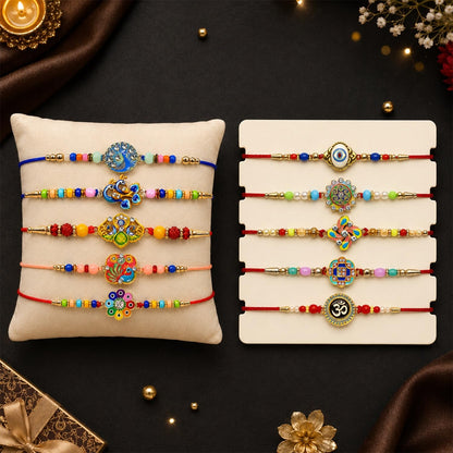 DeoDap Designer Murli Flute Rakhi for Brother with Choco Coated Nut Butterscotch Chocolate 96gm, Pooja Coin, Roli Chawal & Card | Rakhi with Chocolate Combo for Raksha Bandhan