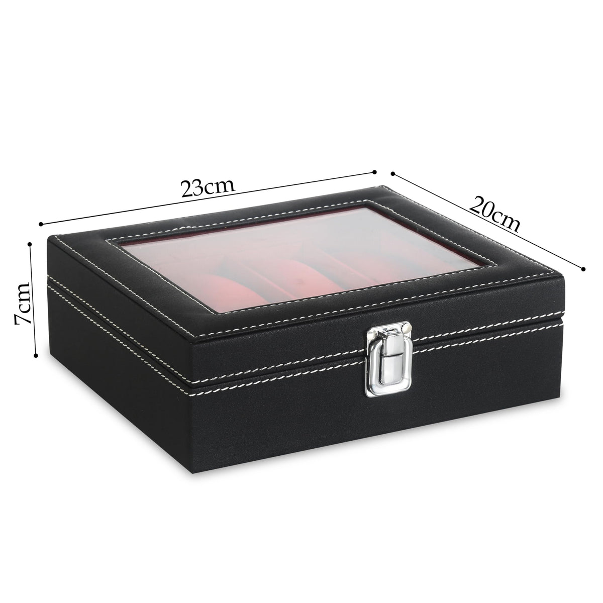 LEDO Men's and Women's Watch Box Holder Organizer Case In 12 Slots of watches In PU Leather with Black & Gray