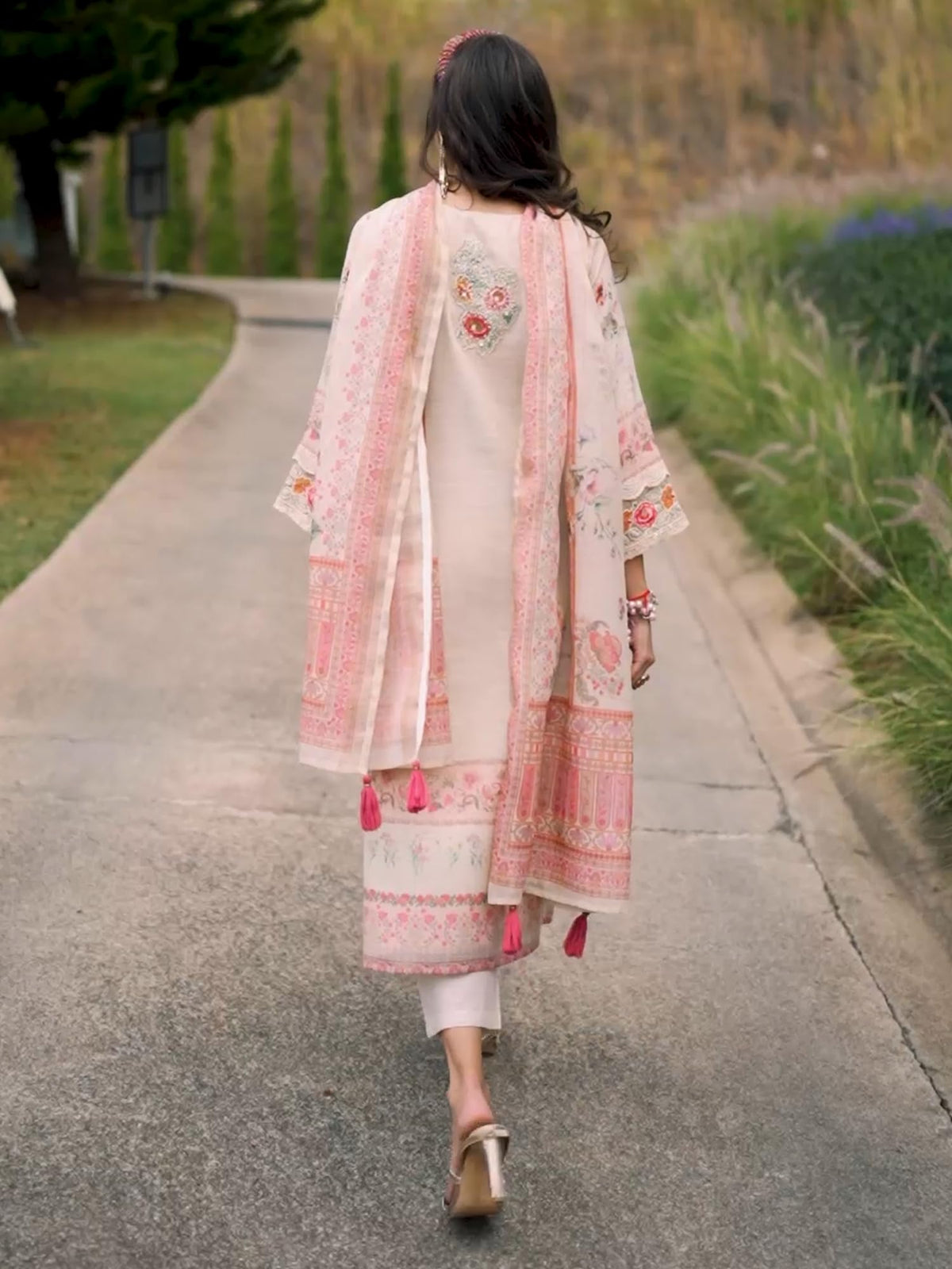 INDO ERA Women's Straight Linen Floral Printed Kurta & Pant with Dupatta Set | Kurta Sets For Woman