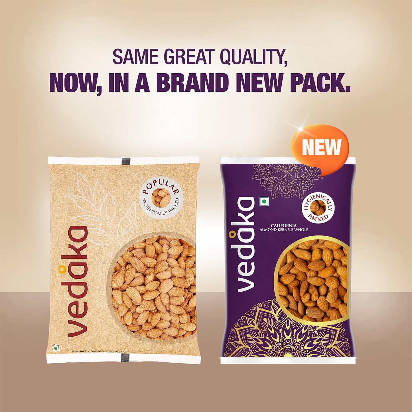 Amazon Brand - Vedaka Almonds | 1 Kg | California Almonds | 100% Natural Badam Giri | Rich In Protein & Dietary Fiber | Crunchy Texture & Delicious Nutty Flavour | No Added Preservatives