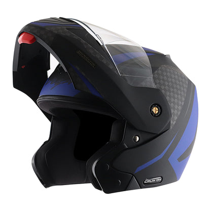 Vega Crux ISI Certified Flip-Up Helmet for Men and Women with Clear Visor(Black, Size:L)