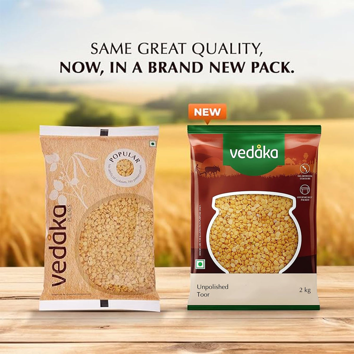 Amazon Brand - Vedaka Unpolished Toor Dal (Arhar Dal) | 2 Kg | Naturally Rich Source Of Protein | Naturally Cholesterol-Free | No artificial Colours and No Added Preservatives