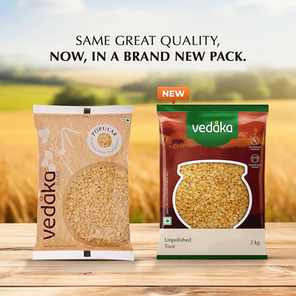 Amazon Brand - Vedaka Unpolished Toor Dal (Arhar Dal) | 2 Kg | Naturally Rich Source Of Protein | Naturally Cholesterol-Free | No artificial Colours and No Added Preservatives