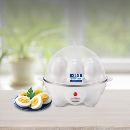 KENT Super Egg Boiler | 3 Boiling Modes | Stainless Steel Body and Heating Plate | 6 Eggs at a Time | Automatic Turn-Off | Silver
