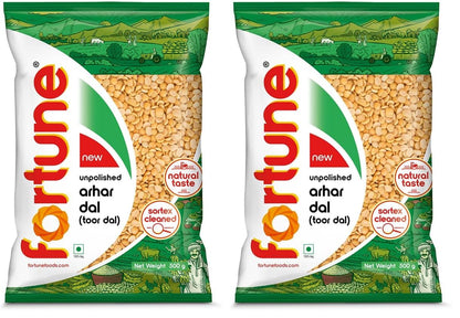 Fortune Arhar Dal (Toor Dal), 1 kg, Unpolished and Sortex cleaned