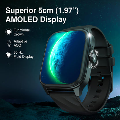 Fastrack Astor FR2 Pro 1.43" AMOLED Stainless Steel Smart Watch with SpO2, Heart Rate, BT Calling, Adaptive AOD, Functional Crown, AI Voice Assistant – Smartwatch for Stylish Professionals (Silver)