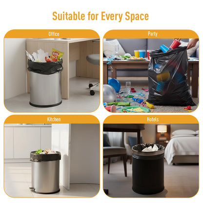 Amazon Brand - Presto! Garbage Bags | Medium | 180 Count | 30 Bags X 6 Rolls | 19 X 21 Inches | For Dry & Wet Waste | Black