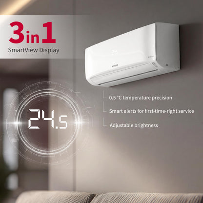Hitachi 1.5 Ton 3 Star, New Star rated, Heavy Duty Smart Inverter Split AC (Copper, Wi-Fi, Long air throw, Smart View Display, ice Clean, Hybrid Convertible, Anti-Bacterial Mesh Filter,RAS.Y319PCDISL, White)