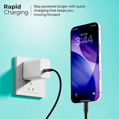 Zebronics Type-C Fast Charging Cable, Upto 480 Mbps, 36W Rapid Charge, 3A Output, Charge & Sync Data Cable, 1 Meter Length, Tangle-Free Durable Design (CU300T)