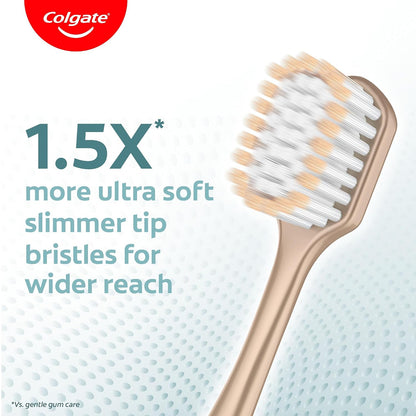 Colgate Gentle Enamel Ultra Soft Bristles Manual Toothbrush for adults, 4 Pcs (Buy2 Get 2), Soft Bristles for Enamel Care,Multicolor