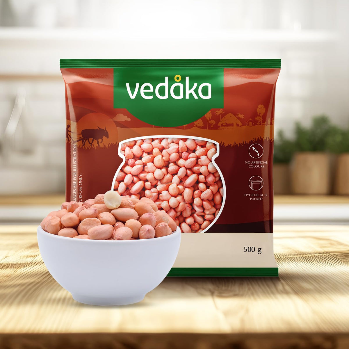 Amazon Brand - Vedaka Raw Peanuts | 1 Kg | Groundnut Kernel | Moongfali | Rich Source of Protein & Fiber | No Artificial Colours & No Preservatives