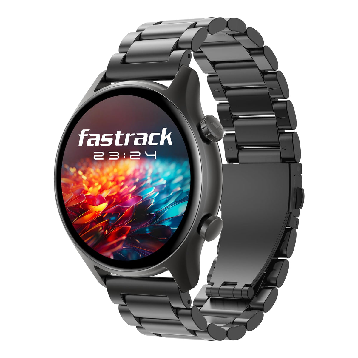 Fastrack Astor FR2 Pro 1.43" AMOLED Stainless Steel Smart Watch with SpO2, Heart Rate, BT Calling, Adaptive AOD, Functional Crown, AI Voice Assistant – Smartwatch for Stylish Professionals (Silver)