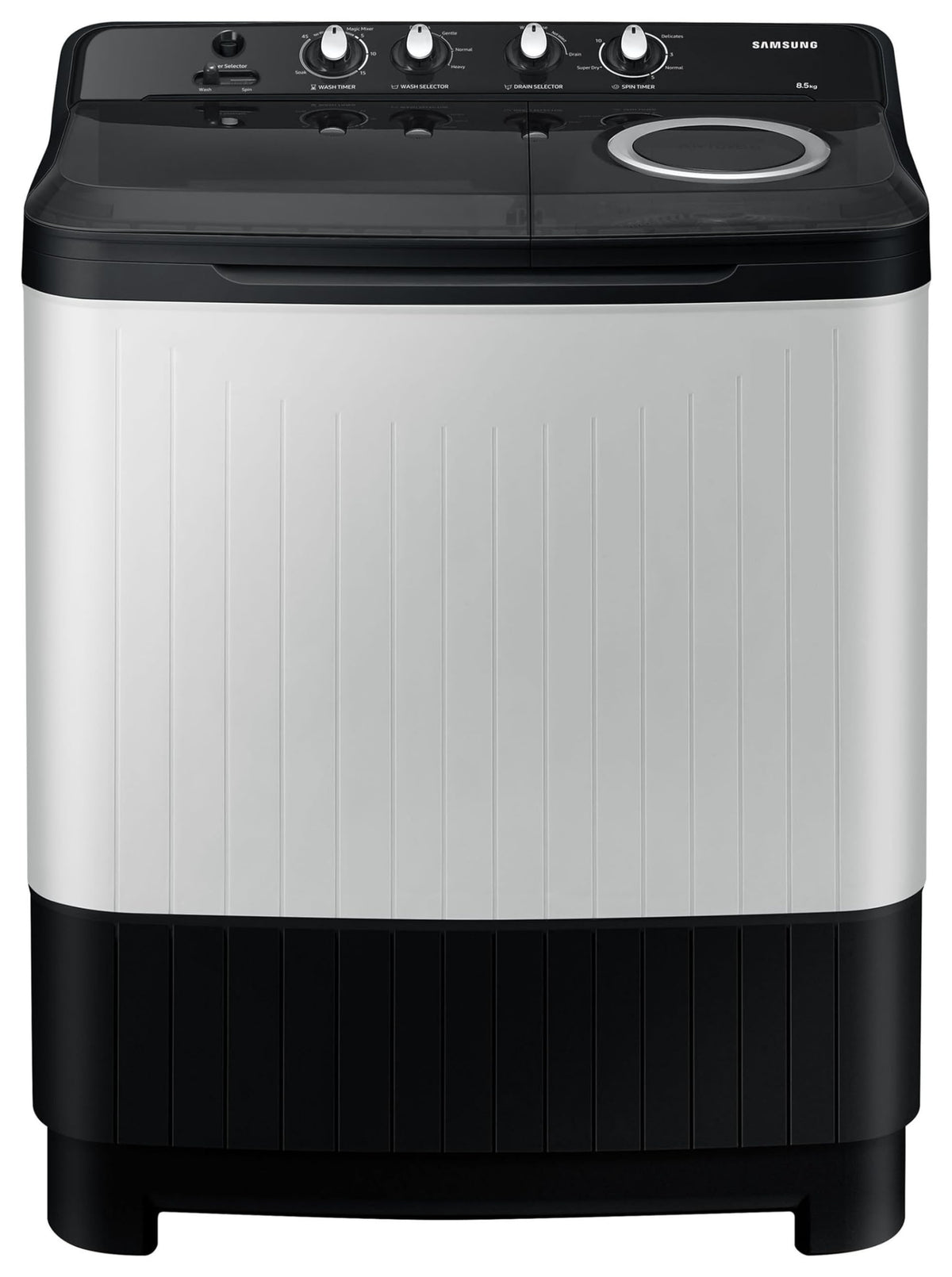 Samsung 10.5 kg, 5 star, Semi-Automatic Top Load Washing Machine (WT10C4260GG/TL, Air Turbo Drying, Light Gray,)