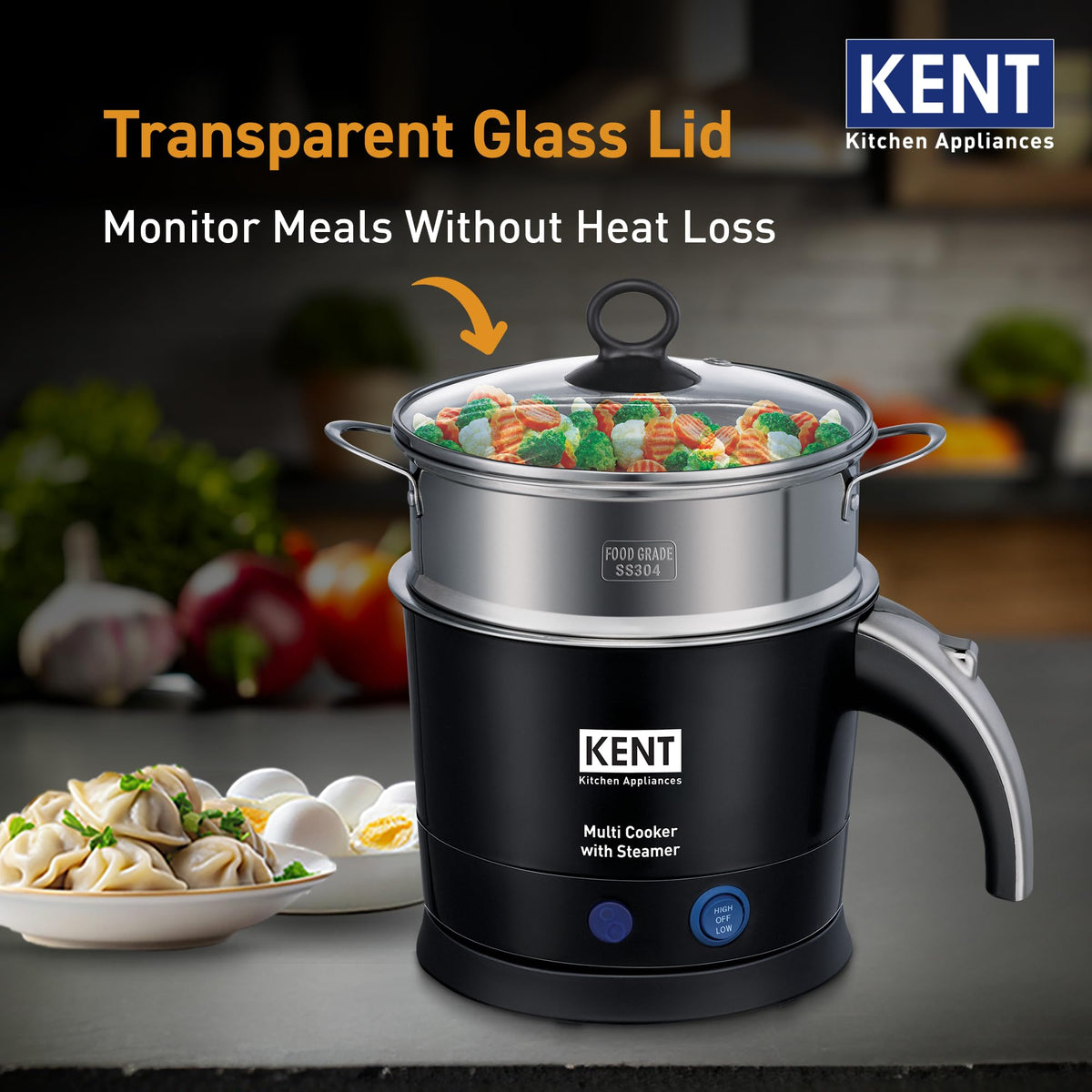 KENT Super Egg Boiler | 3 Boiling Modes | Stainless Steel Body and Heating Plate | 6 Eggs at a Time | Automatic Turn-Off | Silver
