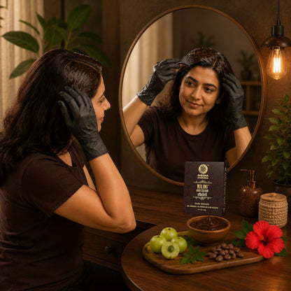 SHESHA AYURVEDA Nilini Hair Colour - Ayurvedic, No Ammonia, No Peroxide, No Perborates, No Bleach,Natural Black Colour (40g)