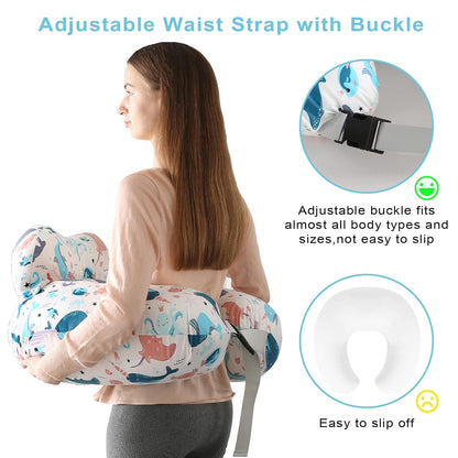 Proliva Feeding Pillow for New Born Baby with Detachable Cover Breast Feeding & Maternity Nursing Pillow for Breastfeeding Support for Baby Feeding Pillow for Mom (Off White-Camel-B2)