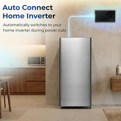 Haier 190 L 5 Star Direct Cool Inverter Single Door Refrigerator with Fast Ice Making, Easy Clean Back, Large Vegetable Box (HED-205DSA-P, Dazzle Steel, 2026 Model)