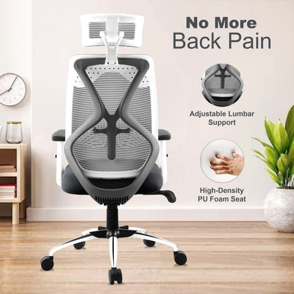 ASTRIDE Ergofit Ergonomic Office Chair for Home | 3-Years Warranty | 2D Headrest, Adjustable Arms & Lumbar Support | Tilt Lock Mechanism [Heavy Duty Nylon Base, Red-Black]