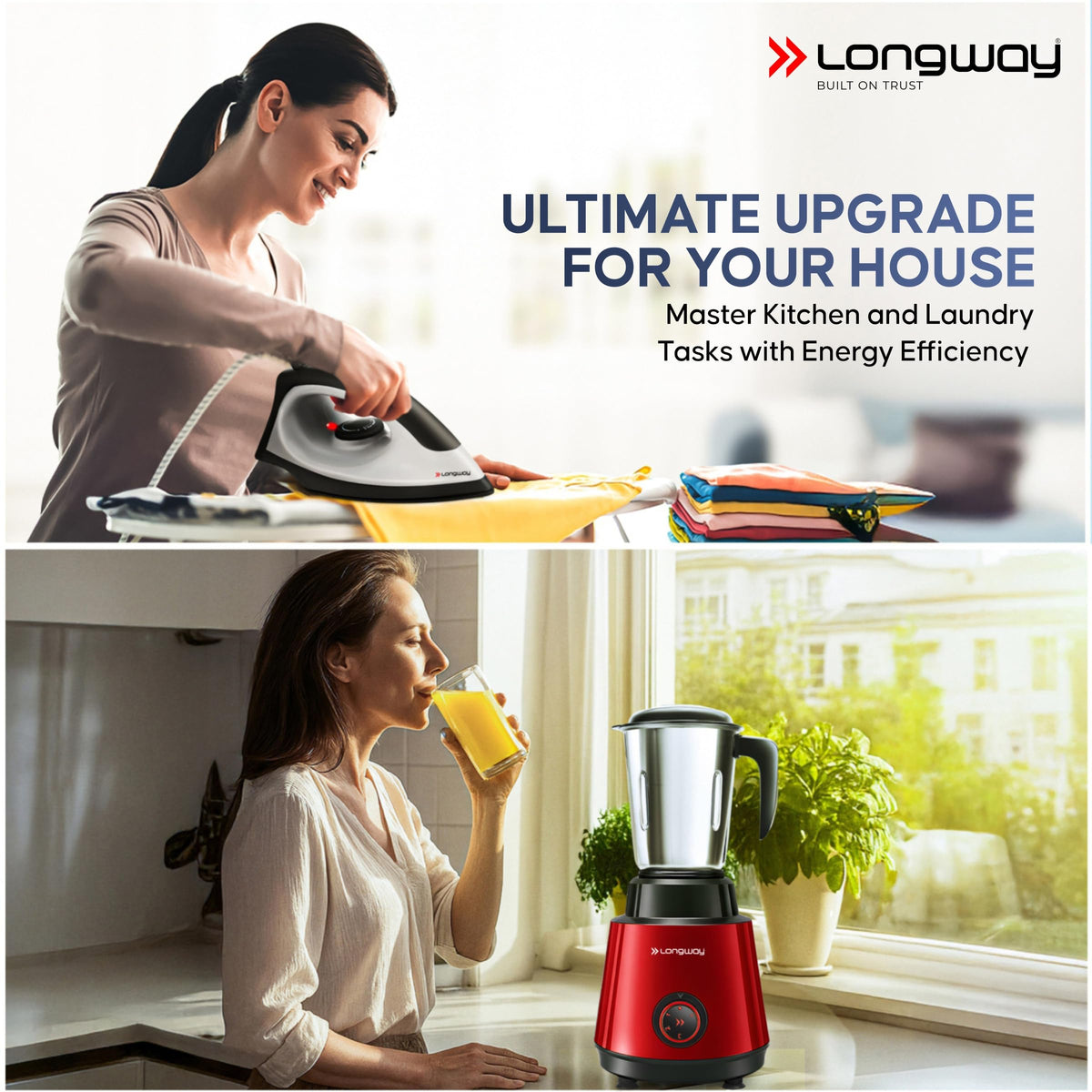 Longway Super Pro Juicer Mixer Grinder | Up to 750W Max Output Powerful Motor | 4 Jars for Grinding, Mixing, Juicing | 2 Years Warranty (Blue & Black)