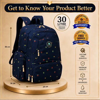 Motherly Patented Diaper Bag For Mothers For Travel, Crown Series, Pink | Backpack for Mothers | Waterproof Baby Travel & Maternity Bag | Multiple Compartments, Insulated Bottle Pockets, Warranty
