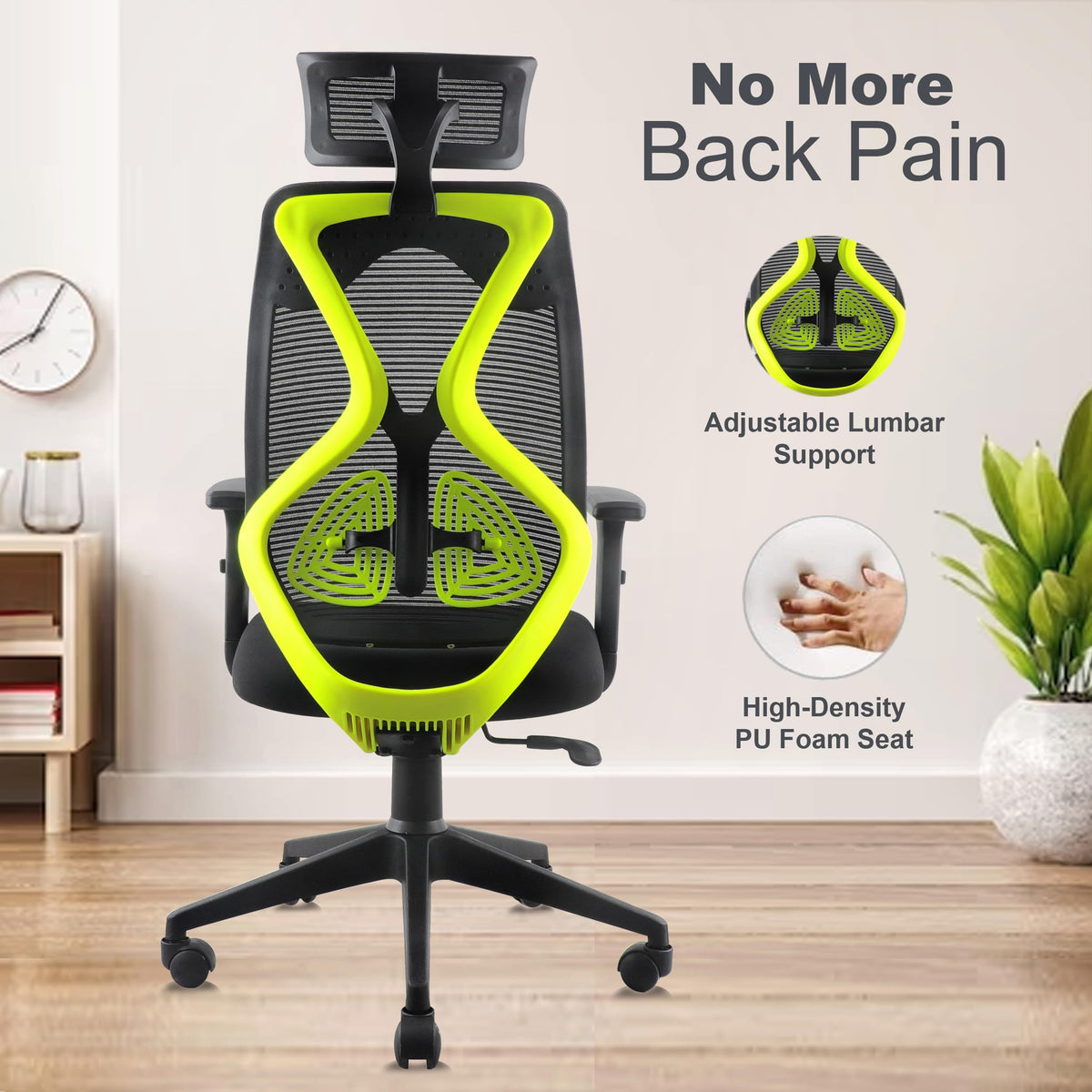 ASTRIDE Ergofit Ergonomic Office Chair for Home | 3-Years Warranty | 2D Headrest, Adjustable Arms & Lumbar Support | Tilt Lock Mechanism [Heavy Duty Nylon Base, Red-Black]