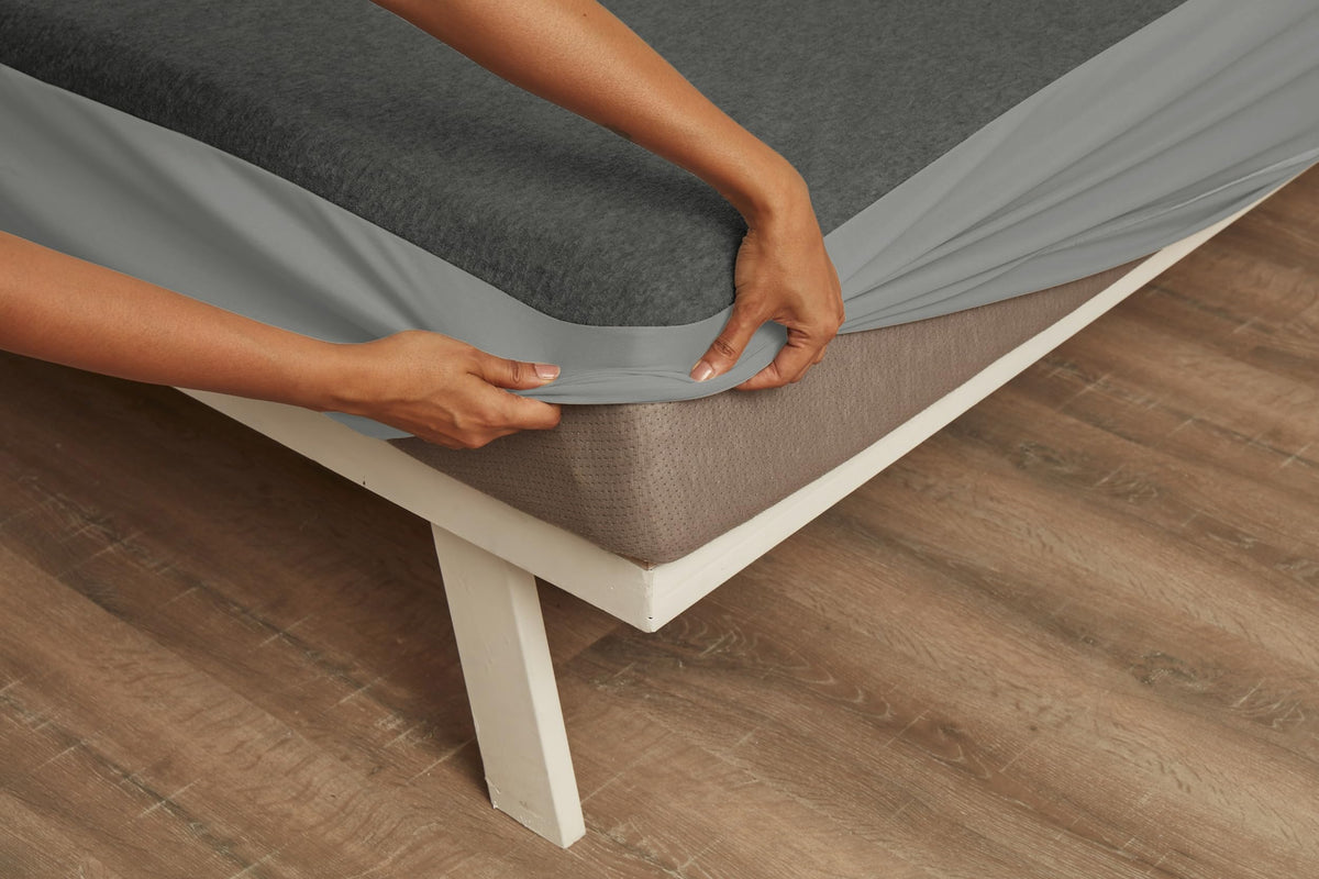 Wakefit Water Proof Terry Cotton Mattress Protector | Grey | Machine Washable | Super Soft | Fits Mattress Upto 10 inches