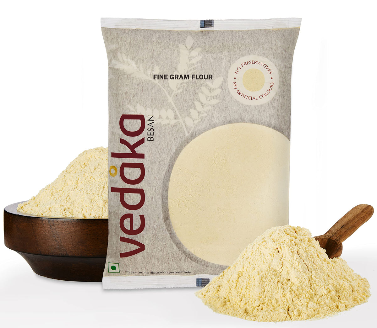 Amazon Brand- Vedaka Besan (Gram Flour) (100% Chana Dal Fine Besan), 500 g