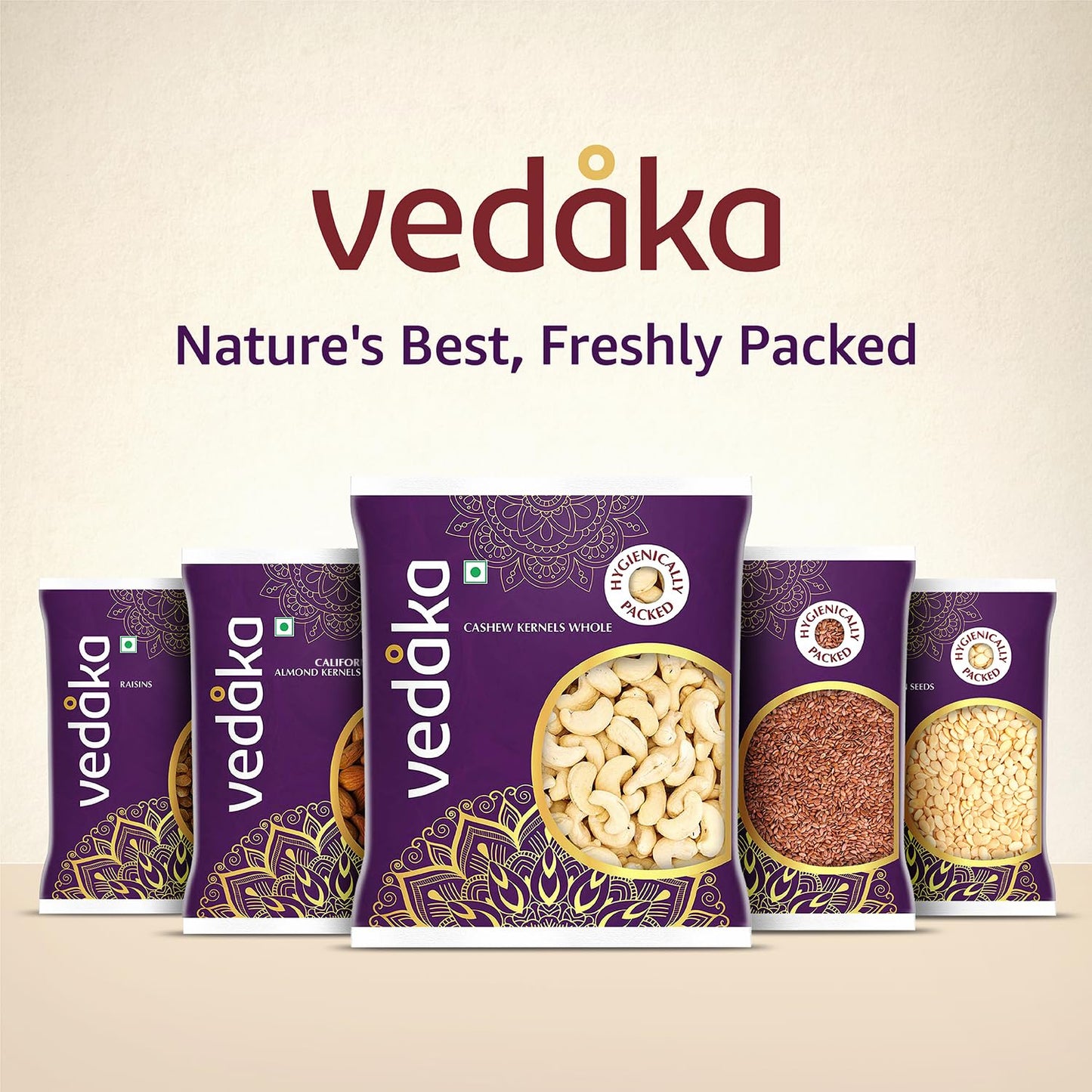 Amazon Brand - Vedaka Almonds | 1 Kg | California Almonds | 100% Natural Badam Giri | Rich In Protein & Dietary Fiber | Crunchy Texture & Delicious Nutty Flavour | No Added Preservatives