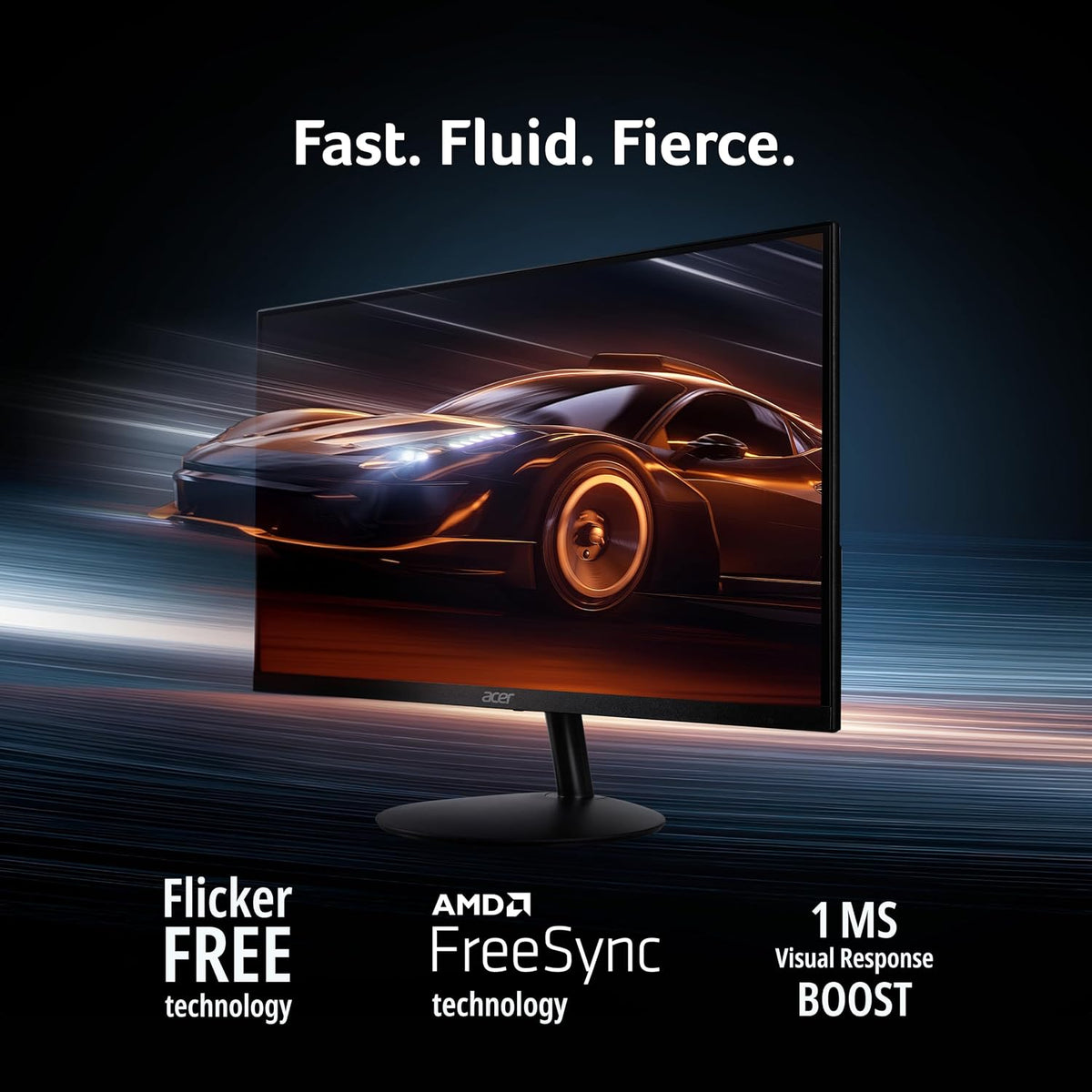 Acer SmartChoice SA242Y E 23.8 Inch Full HD IPS Monitor I 100Hz Refresh Rate I 1ms VRB I AMD FreeSync I Ultra Slim ZeroFrame Design I VisionCare I HDMI & VGA Inbox HDMI Cable I VESA Mount I Black