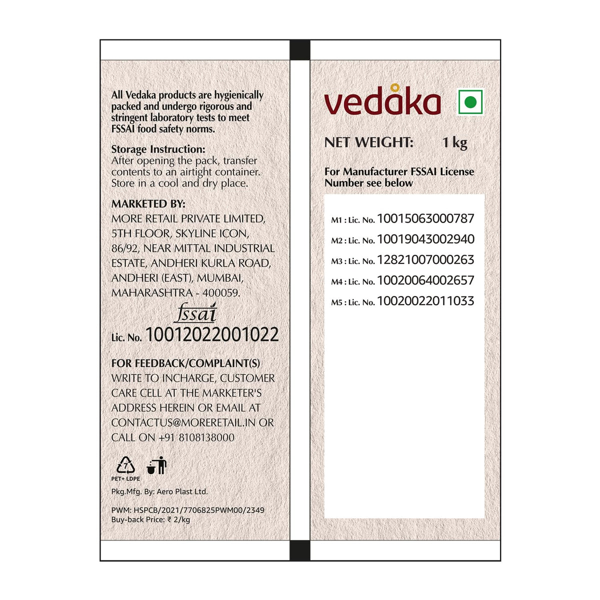 Amazon Brand- Vedaka Besan (Gram Flour) (100% Chana Dal Fine Besan), 500 g