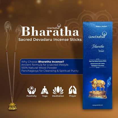 GOW DURBAR Coal-Free Natural Incense Sticks Agarbatti Combo Pack of 4 (Ramayana,Bharatha,Kasturi,Bhagavatha Mallika)