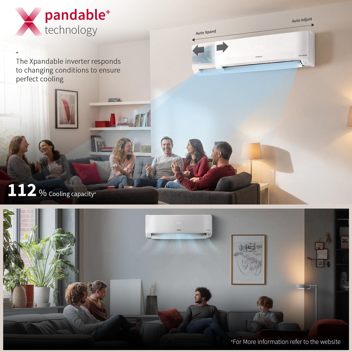 Hitachi 1.5 Ton 3 Star, New Star rated, Heavy Duty Smart Inverter Split AC (Copper, Wi-Fi, Long air throw, Smart View Display, ice Clean, Hybrid Convertible, Anti-Bacterial Mesh Filter,RAS.Y319PCDISL, White)