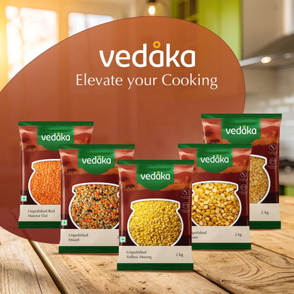 Amazon Brand - Vedaka Unpolished Yellow Moong Dal | 2 Kg | Naturally Rich In Protein & Fiber | No Artificial Flavours & No Preservatives.