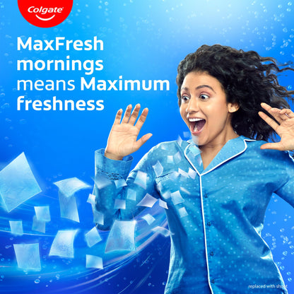 Colgate MaxFresh Breath Freshner Oral Care Toothpaste, 300g Saver Pack (150g x 2), Peppermint Ice, Blue Gel Paste with Menthol & Cooling crystals for bad breath control
