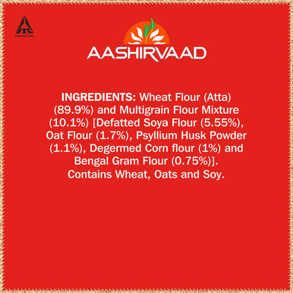 Aashirvaad Atta with Multigrains, 1kg pack | High Fibre & High Protein Multigrain Atta | 6 Natural Grains