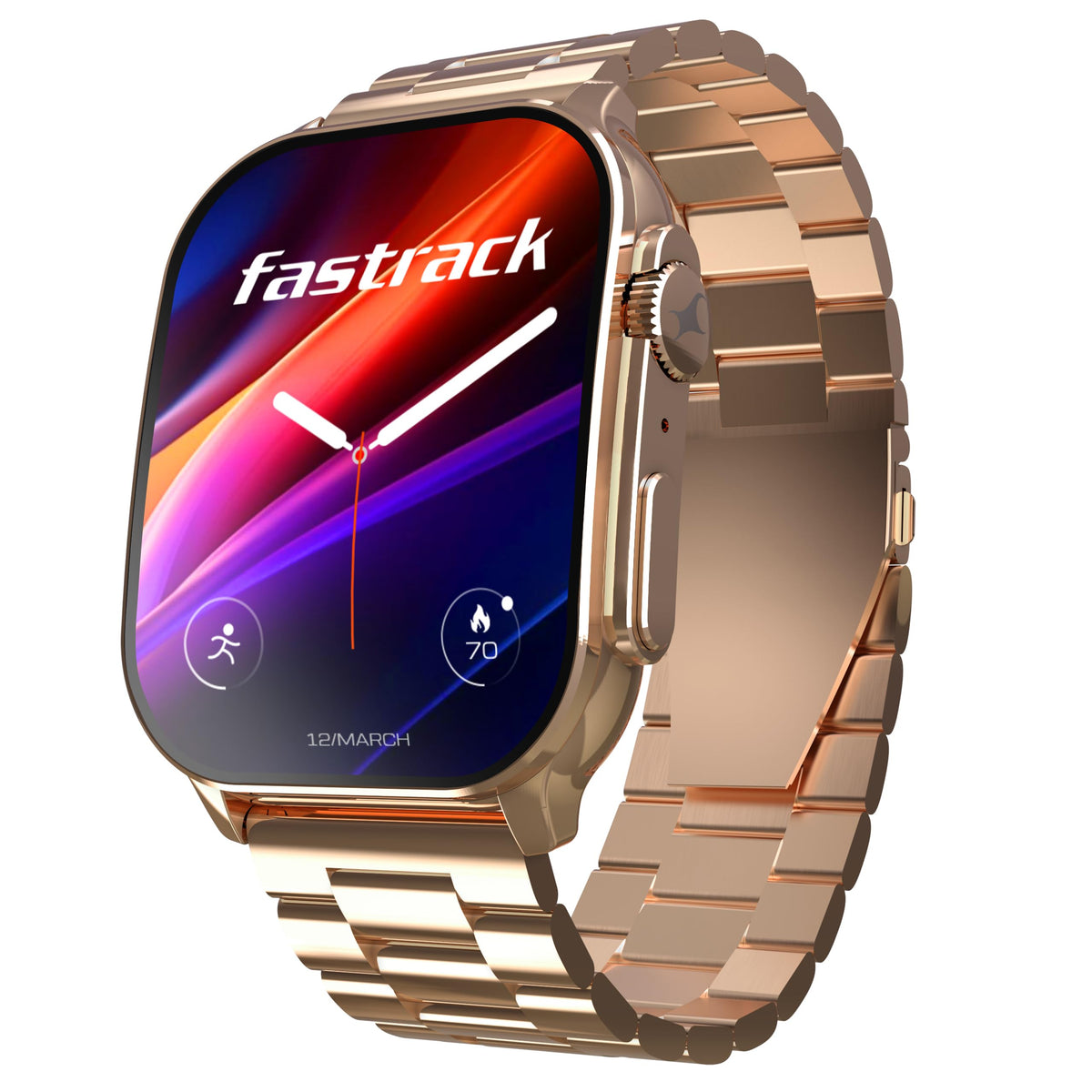 Fastrack Astor FR2 Pro 1.43" AMOLED Stainless Steel Smart Watch with SpO2, Heart Rate, BT Calling, Adaptive AOD, Functional Crown, AI Voice Assistant – Smartwatch for Stylish Professionals (Silver)