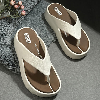 DOCTOR HEALTH SUPER SOFT Women’s Orthopedic Soft Platform Slippers | Ultra-Cushioned Shock Absorbing Footbed | Lightweight Anti-Skid Everyday Wear Comfort Flip Flops for All-Day Support