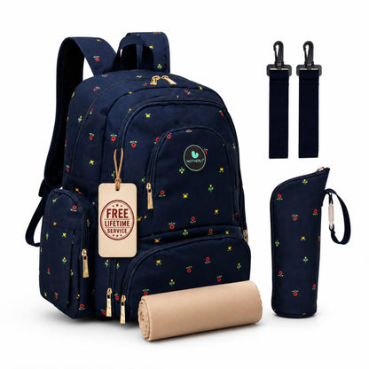 Motherly Patented Diaper Bag For Mothers For Travel, Crown Series, Pink | Backpack for Mothers | Waterproof Baby Travel & Maternity Bag | Multiple Compartments, Insulated Bottle Pockets, Warranty