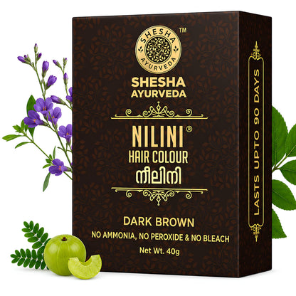 SHESHA AYURVEDA Nilini Hair Colour - Ayurvedic, No Ammonia, No Peroxide, No Perborates, No Bleach,Natural Black Colour (40g)