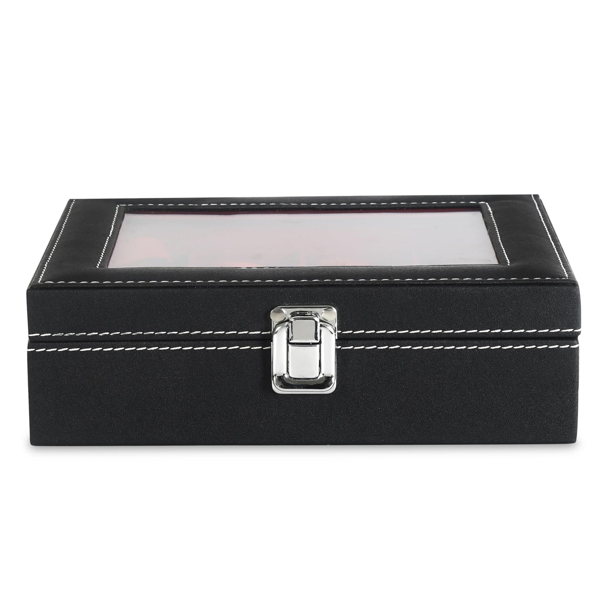 LEDO Men's and Women's Watch Box Holder Organizer Case In 12 Slots of watches In PU Leather with Black & Gray