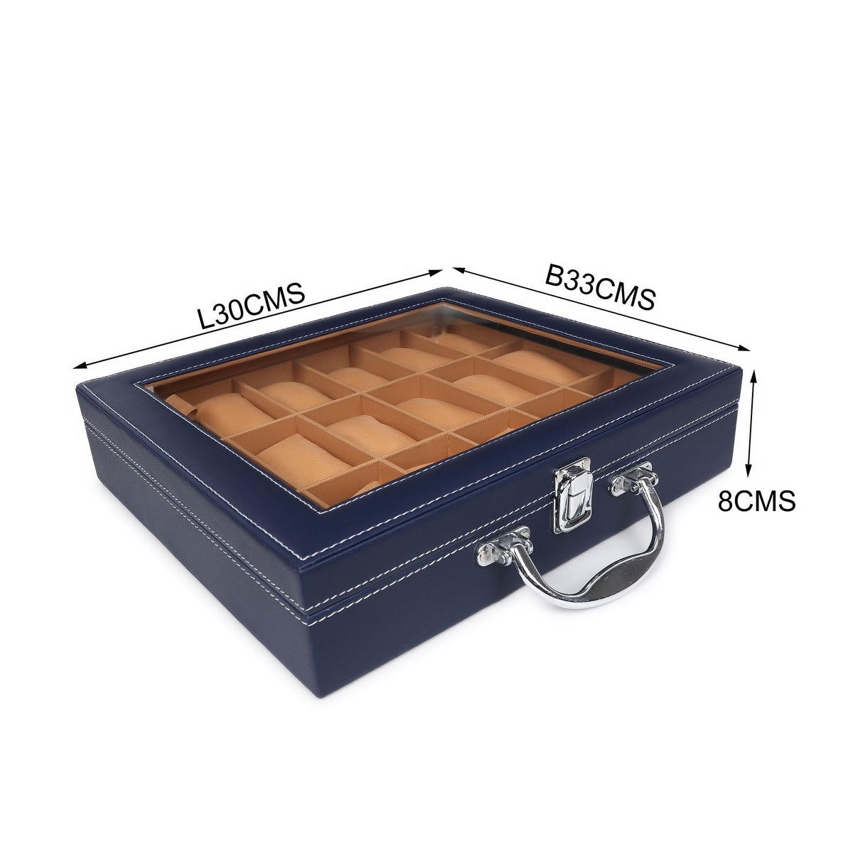 LEDO Men's and Women's Watch Box Holder Organizer Case In 12 Slots of watches In PU Leather with Black & Gray