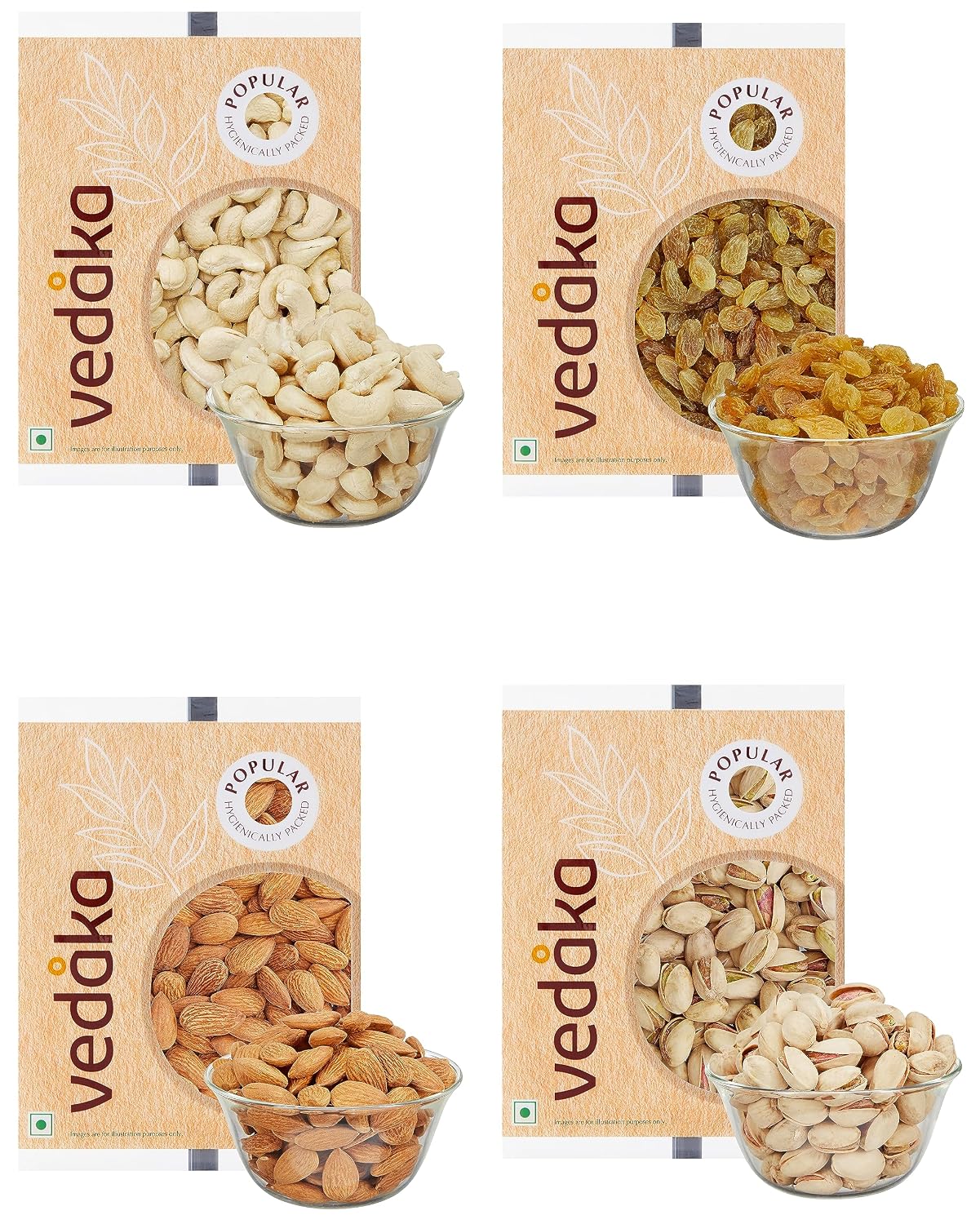 Amazon Brand - Vedaka Almonds | 1 Kg | California Almonds | 100% Natural Badam Giri | Rich In Protein & Dietary Fiber | Crunchy Texture & Delicious Nutty Flavour | No Added Preservatives