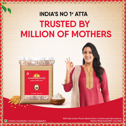 Aashirvaad Atta with Multigrains, 1kg pack | High Fibre & High Protein Multigrain Atta | 6 Natural Grains