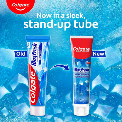 Colgate MaxFresh Breath Freshner Oral Care Toothpaste, 300g Saver Pack (150g x 2), Peppermint Ice, Blue Gel Paste with Menthol & Cooling crystals for bad breath control