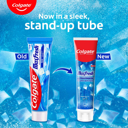 Colgate MaxFresh Breath Freshner Oral Care Toothpaste, 300g Saver Pack (150g x 2), Peppermint Ice, Blue Gel Paste with Menthol & Cooling crystals for bad breath control