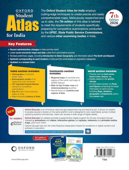 Oxford Student Atlas for India | For UPSC and Other Competitive Exams | 7th Edition