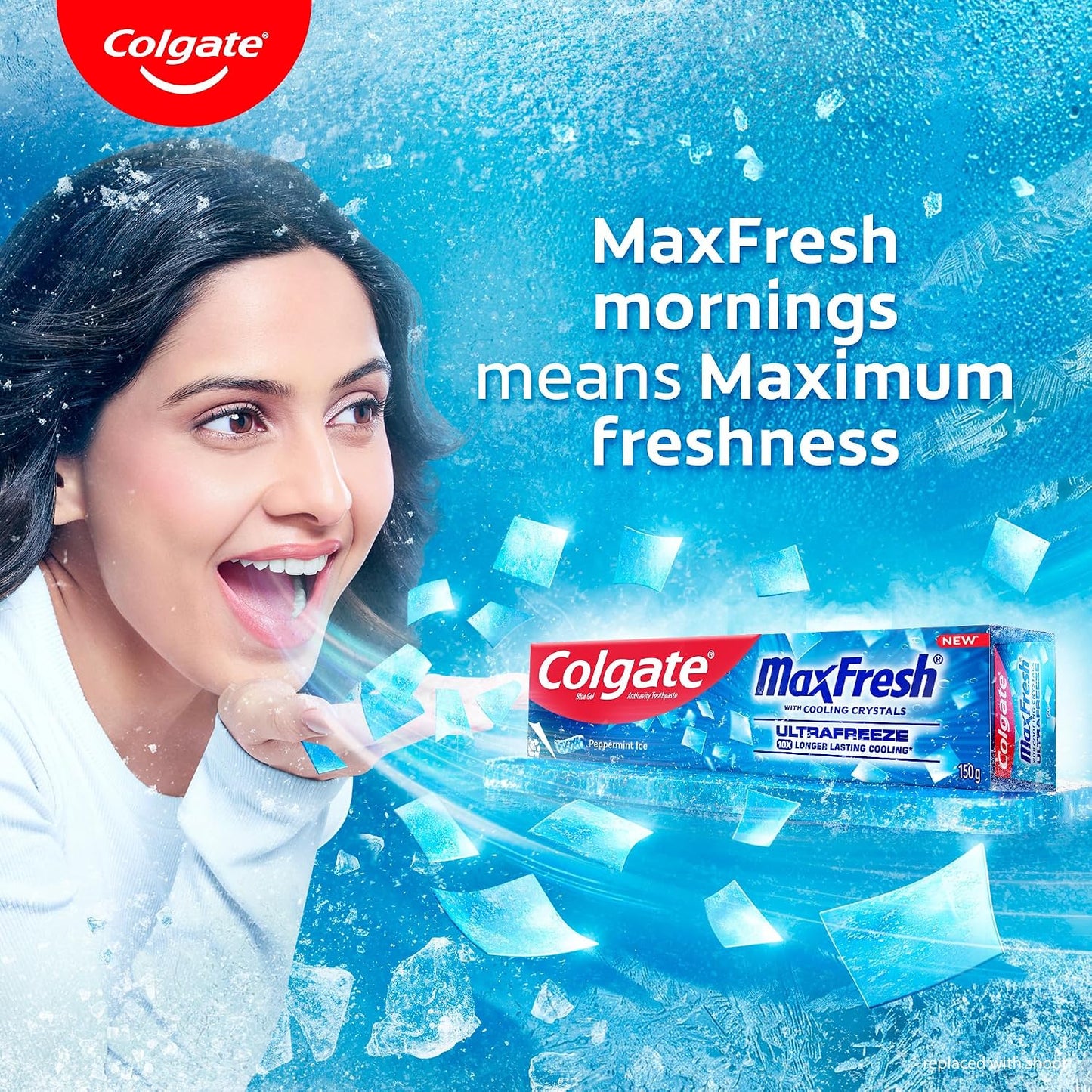Colgate MaxFresh Breath Freshner Oral Care Toothpaste, 300g Saver Pack (150g x 2), Peppermint Ice, Blue Gel Paste with Menthol & Cooling crystals for bad breath control