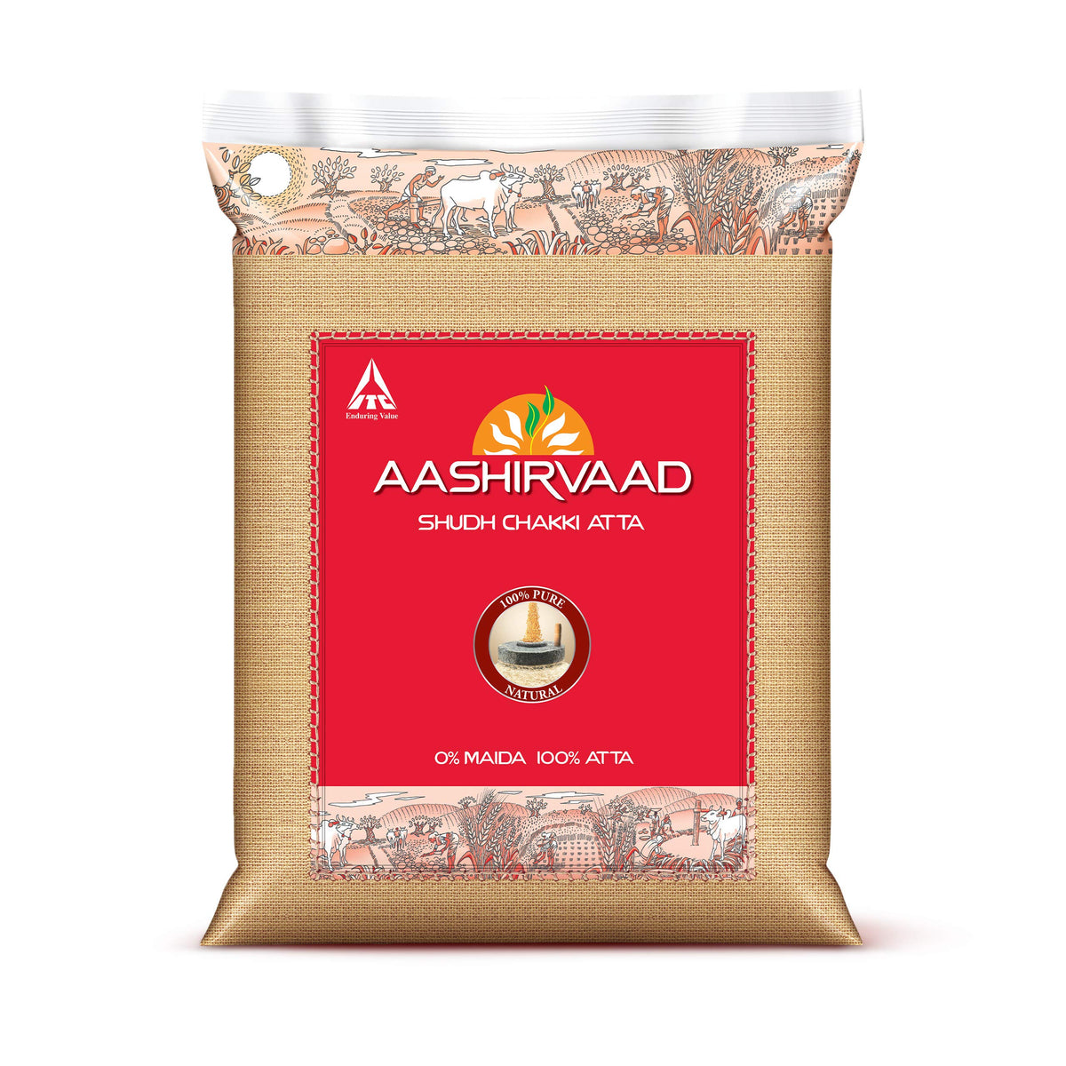 Aashirvaad Atta with Multigrains, 1kg pack | High Fibre & High Protein Multigrain Atta | 6 Natural Grains
